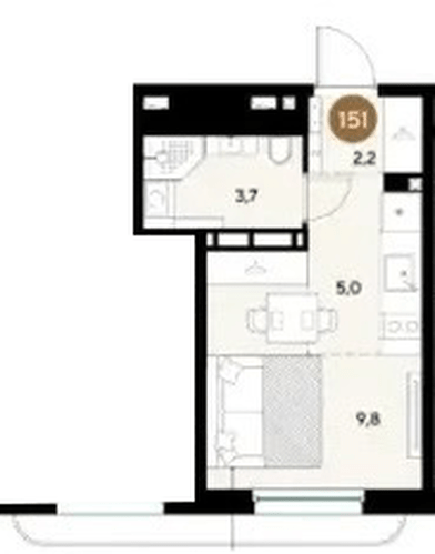 Фото №1: Студия 20&nbsp;м², 13/18&nbsp;эт. - Краснодар, мкр. Прикубанский внутригородской округ