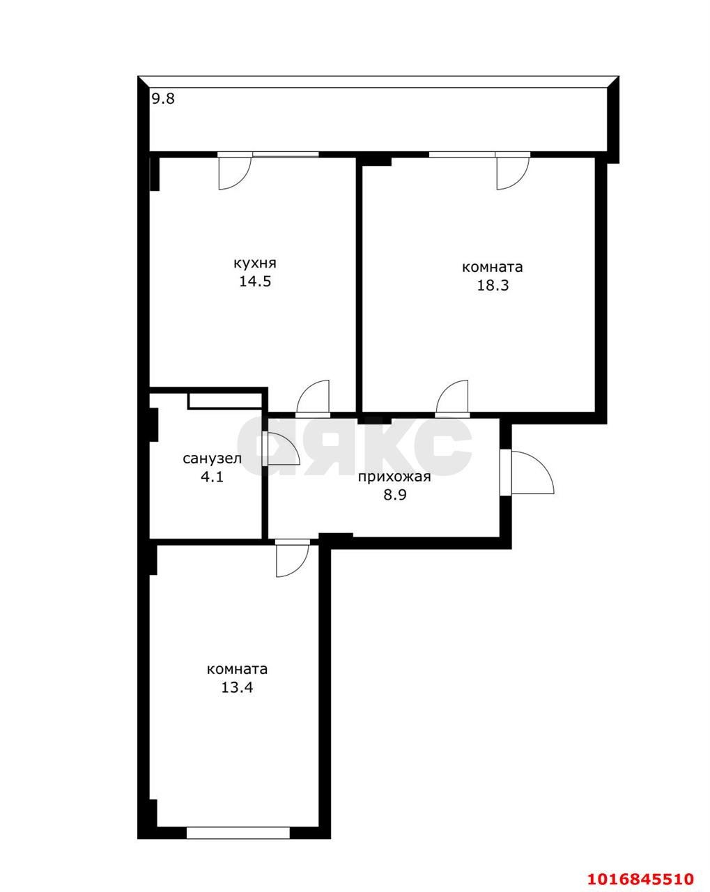 Фото №9: 2-комнатная квартира 65&nbsp;м², 1/10&nbsp;эт. - Краснодар, Прикубанский внутригородской округ, мкр. Краевая Клиническая Больница, ул. Восточно-Кругликовская, 76/1