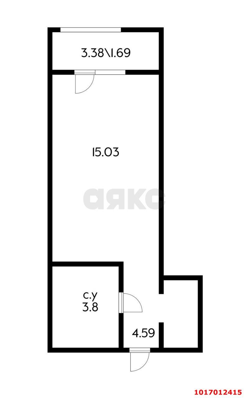 Фото №13: Студия 26&nbsp;м², 11/18&nbsp;эт. - Краснодар, Прикубанский внутригородской округ, жилой комплекс Мозаика, ж/м имени Демьяна Бедного, ул. Степная, 1/1к4