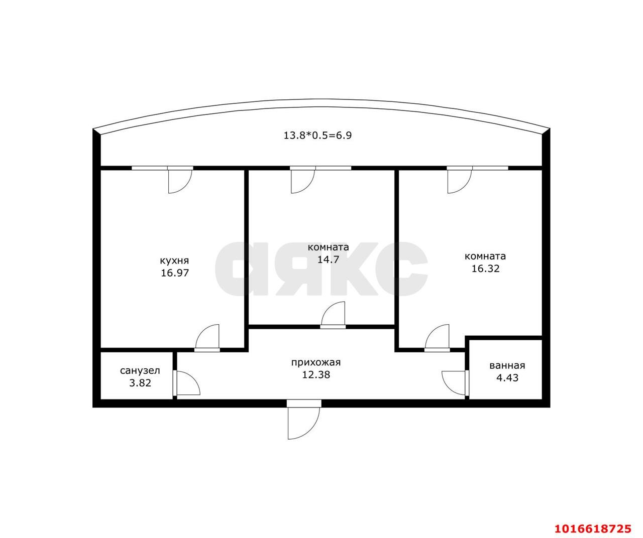 Фото №8: 2-комнатная квартира 68&nbsp;м², 13/24&nbsp;эт. - Краснодар, Прикубанский внутригородской округ, ЖК Лучший, мкр. имени Петра Метальникова, ул. Петра Метальникова, 38