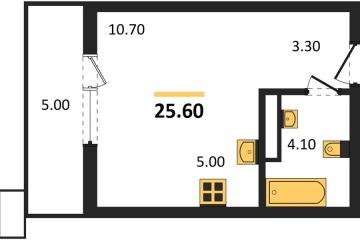 Фото №1: Студия 25 м², 11/13 эт. - Майкоп, мкр. ЖК Звезды,