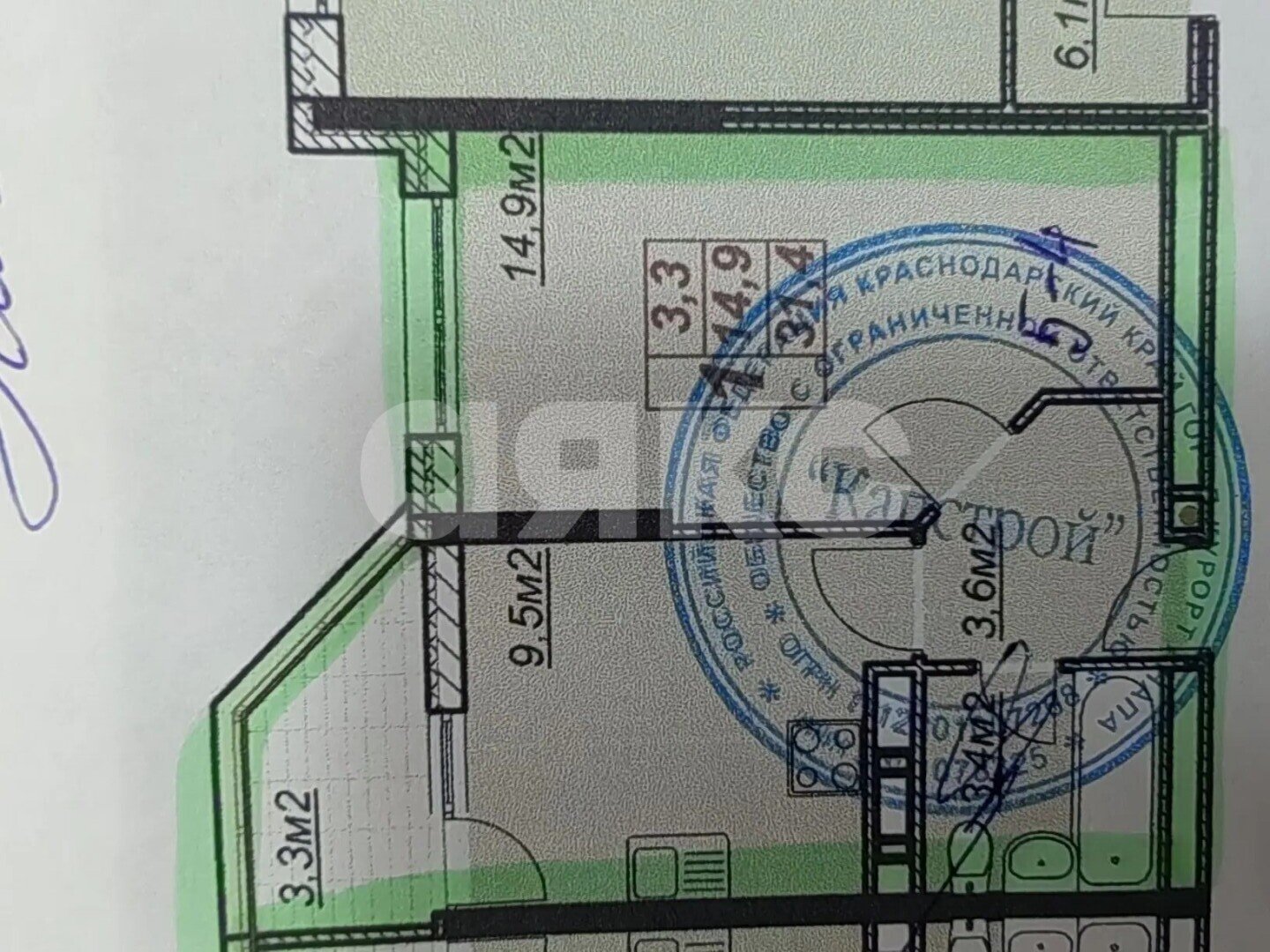 Фото №9: 1-комнатная квартира 35&nbsp;м², 5/13&nbsp;эт. - Анапа, Алексеевка, мкр. ЖК Лазурный, ул. Крестьянская, 27к5