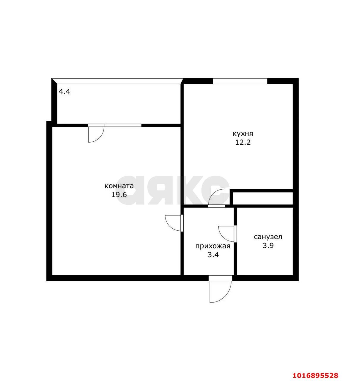 Фото №16: 1-комнатная квартира 39&nbsp;м², 5/9&nbsp;эт. - Яблоновский, мкр. ЖК Солнечный, ул. Солнечная, 55к22