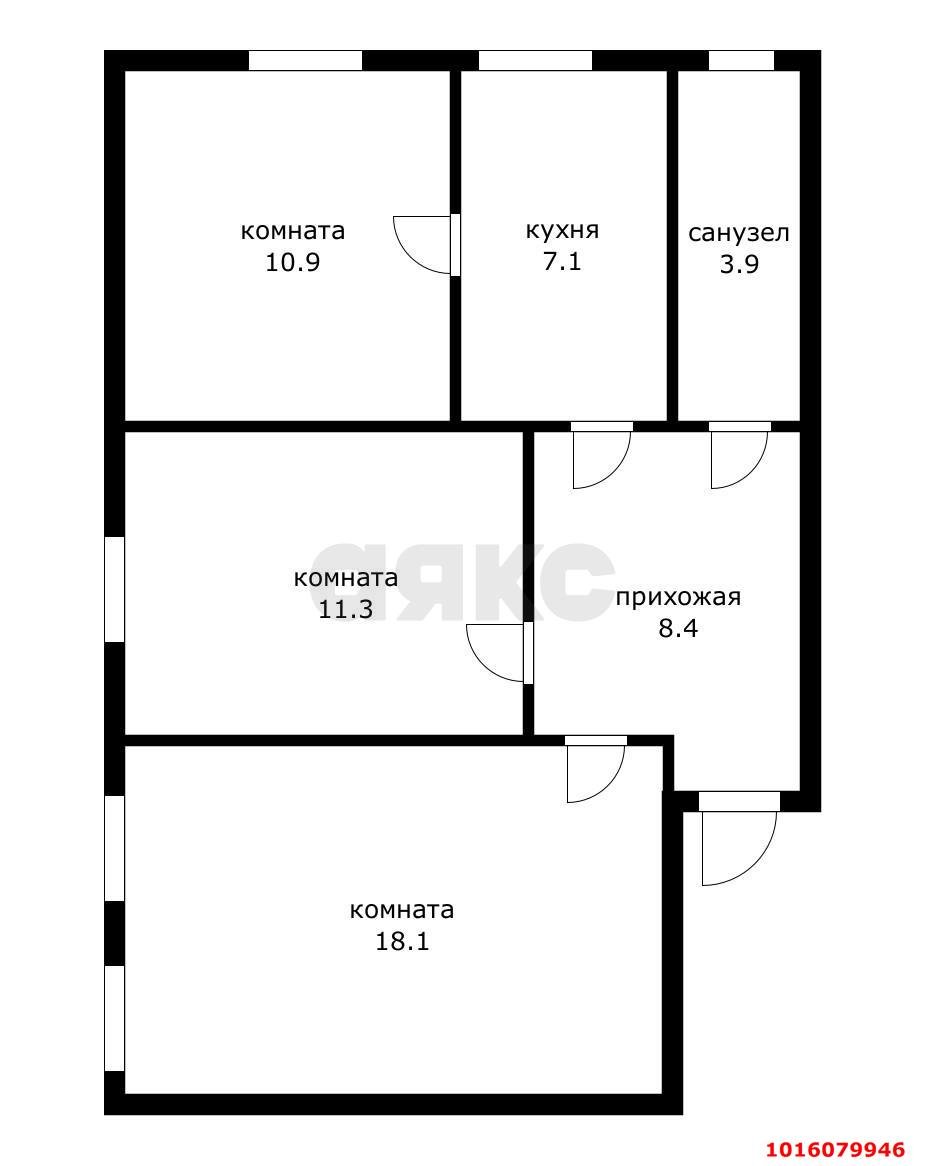 Фото №13: 3-комнатная квартира 60&nbsp;м², 1/2&nbsp;эт. - Краснодар, Центральный внутригородской округ, мкр. 40 лет Победы, ул. Юннатов, 29