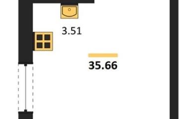 Фото №1: Студия 35&nbsp;м², 14/18&nbsp;эт. - Знаменский, мкр. Родные Просторы, 