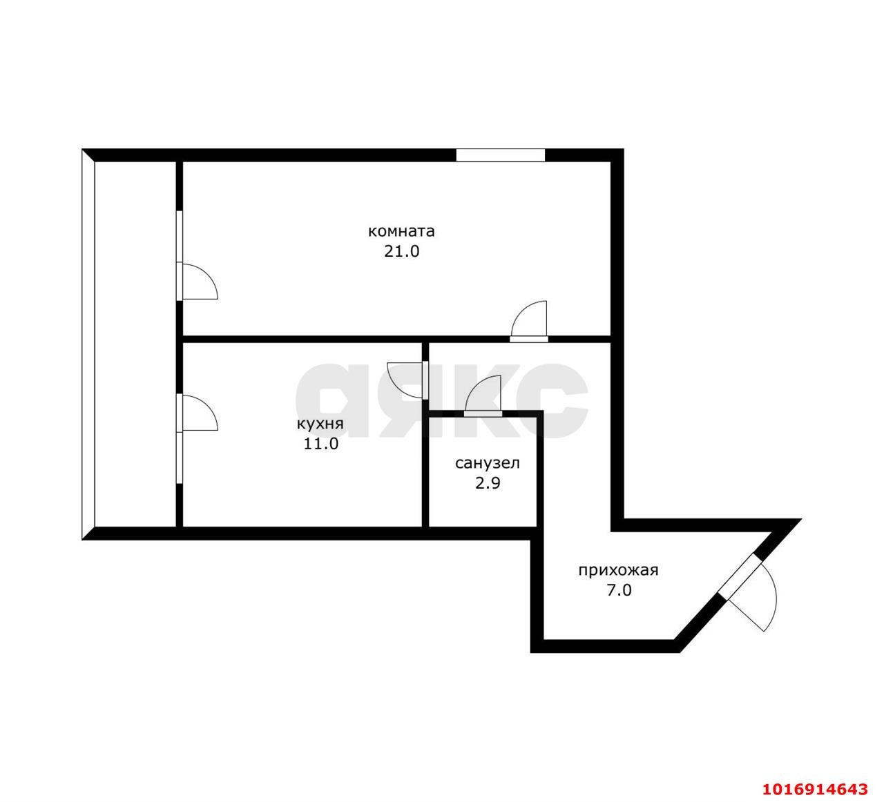 Фото №4: 1-комнатная квартира 43&nbsp;м², 1/5&nbsp;эт. - Южный, ул. Мира, 36