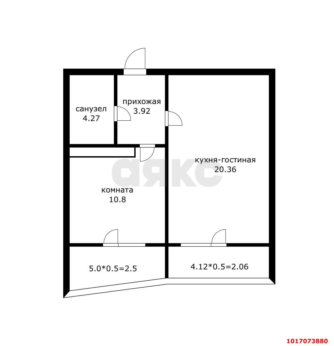 Фото №6: 1-комнатная квартира 44&nbsp;м², 6/16&nbsp;эт. - Краснодар, Прикубанский внутригородской округ, мкр. Завод Измерительных Приборов, ул. Карякина, 5к1