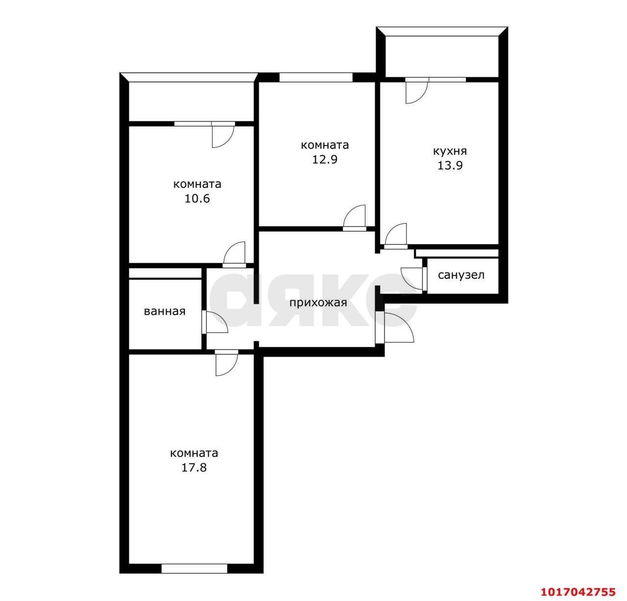 Фото №10: 3-комнатная квартира 74&nbsp;м², 4/16&nbsp;эт. - Краснодар, Прикубанский внутригородской округ, мкр. Восточно-Кругликовский, ул. Героев-Разведчиков, 26/1