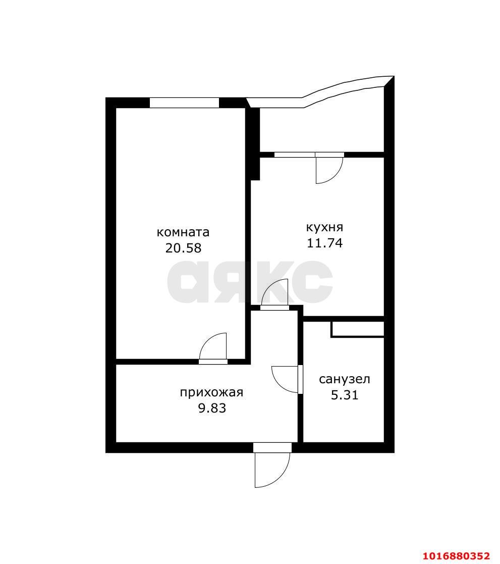Фото №7: 1-комнатная квартира 47&nbsp;м², 2/19&nbsp;эт. - Краснодар, Западный внутригородской округ, ЖК Новый Город, мкр. Юбилейный, б-р Клары Лучко, 12