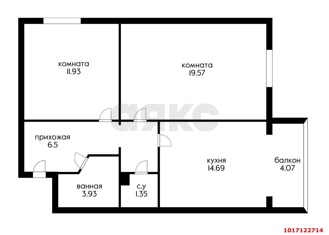 Фото №12: 2-комнатная квартира 64&nbsp;м², 5/14&nbsp;эт. - Краснодар, Прикубанский внутригородской округ, мкр. Славянский, ул. Красных Партизан, 107