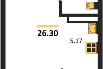 Фото №1: Студия 26 м², 7/18 эт. - Краснодар, мкр. ЖК Архитектор,