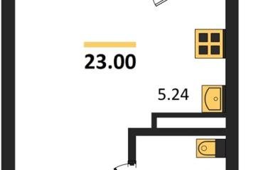 Фото №1: Студия 23 м², 6/18 эт. - Краснодар, мкр. жилой комплекс Архитектор,