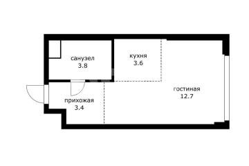 Фото №1: Студия 23&nbsp;м², 3/40&nbsp;эт. - Москва, р. Текстильщики, 