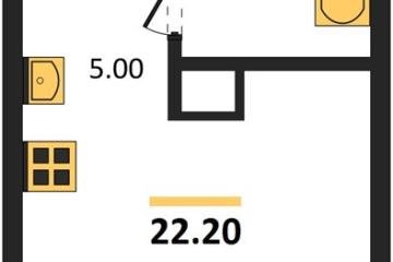 Фото №1: Студия 22 м², 7/18 эт. - Краснодар, мкр. ЖК Грейд,