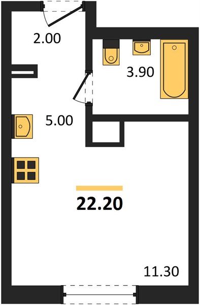 Фото №1: Студия 22&nbsp;м², 7/18&nbsp;эт. - Краснодар, Прикубанский внутригородской округ, мкр. ЖК Грейд