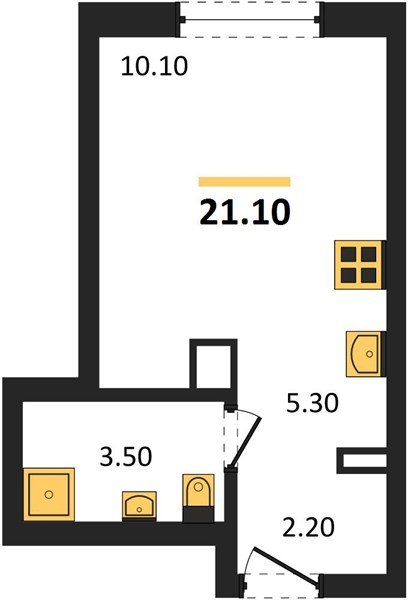 Фото №1: Студия 21&nbsp;м², 12/18&nbsp;эт. - Краснодар, Прикубанский внутригородской округ, мкр. ЖК Грейд