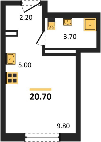 Фото №1: Студия 20&nbsp;м², 11/18&nbsp;эт. - Краснодар, Прикубанский внутригородской округ, мкр. ЖК Грейд