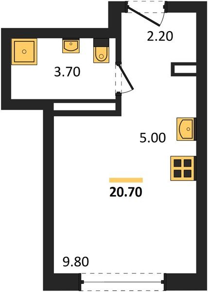 Фото №1: Студия 20&nbsp;м², 15/16&nbsp;эт. - Краснодар, Прикубанский внутригородской округ, мкр. ЖК Грейд
