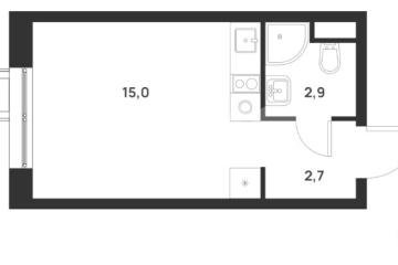 Фото №1: Студия 21&nbsp;м², 4/17&nbsp;эт. - Москва Новомосковский административный округ