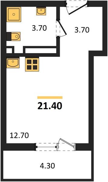 Фото №1: Студия 21&nbsp;м², 9/9&nbsp;эт. - Краснодар, Прикубанский внутригородской округ, мкр. Прикубанский внутригородской округ