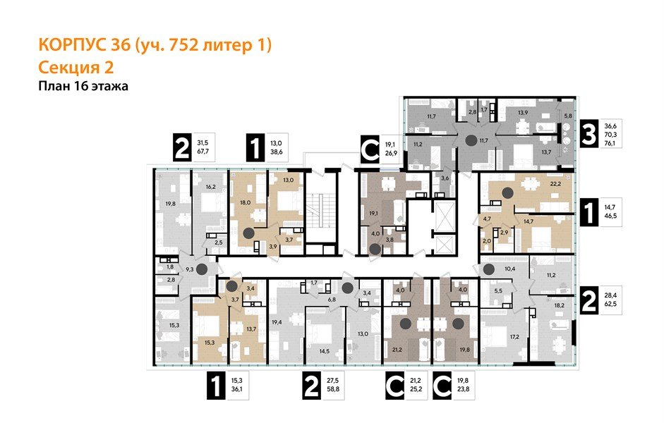 Фото №8: Студия 24&nbsp;м², 16/16&nbsp;эт. - Краснодар, Прикубанский внутригородской округ, мкр. Догма Парк, ул. Марины Цветаевой, 36