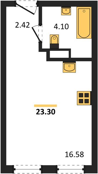 Фото №1: Студия 23&nbsp;м², 8/16&nbsp;эт. - Краснодар, Прикубанский внутригородской округ, мкр. Догма Парк, ул. Марины Цветаевой, 36