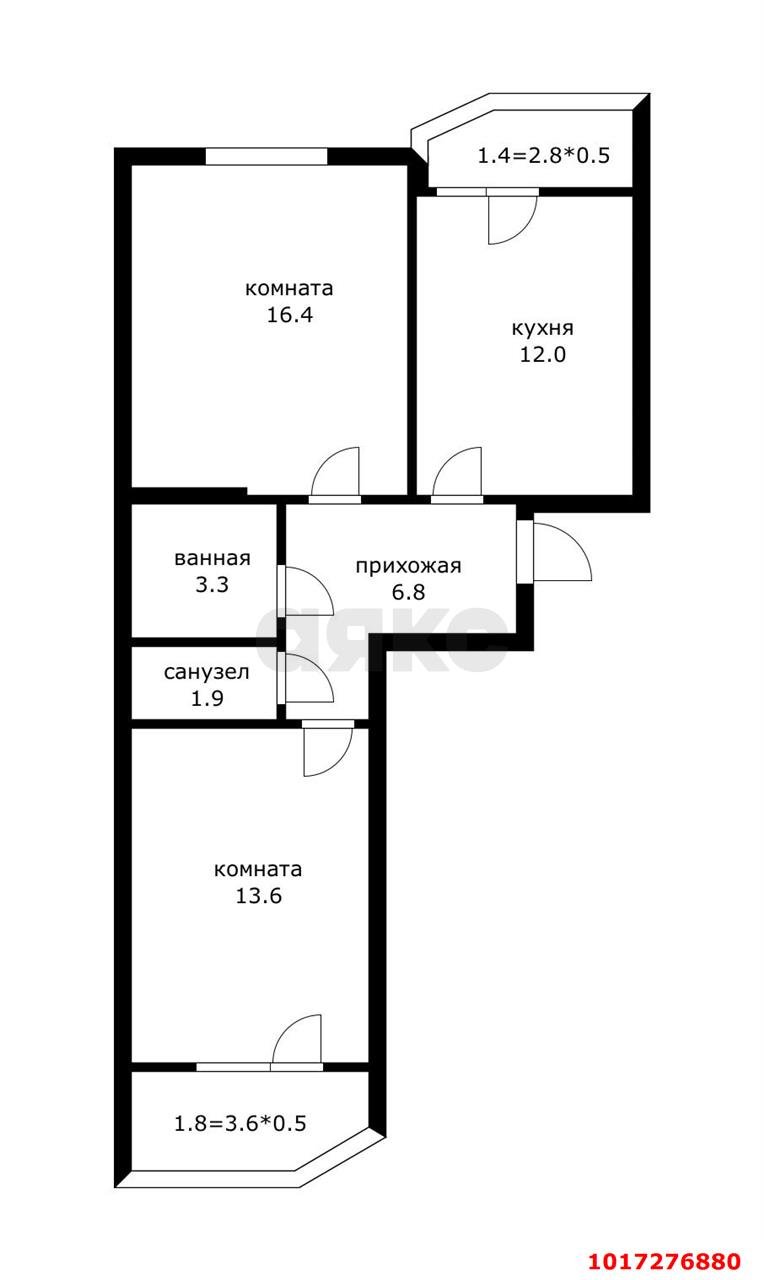 Фото №18: 2-комнатная квартира 57&nbsp;м², 2/22&nbsp;эт. - Краснодар, Прикубанский внутригородской округ, мкр. Достояние, ул. Григория Булгакова, 6