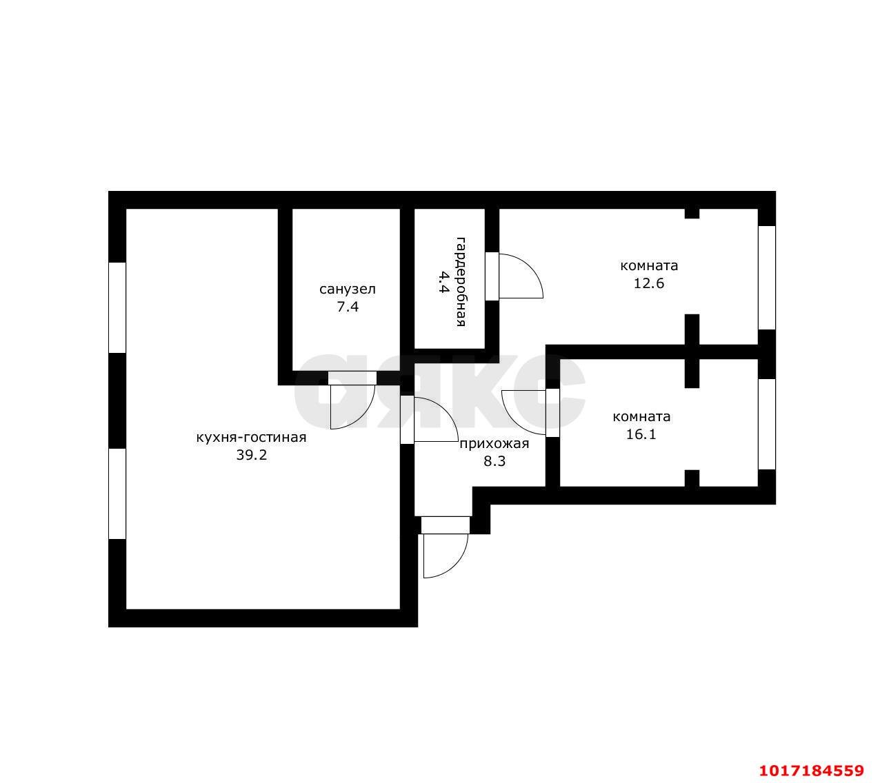 Фото №2: 3-комнатная квартира 92&nbsp;м², 1/5&nbsp;эт. - Яблоновский, ул. Гагарина, 148/1к9