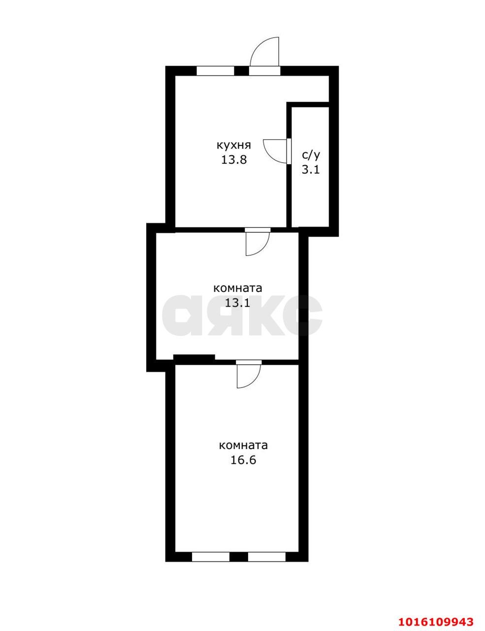 Фото №11: 2-комнатная квартира 46&nbsp;м², 1/1&nbsp;эт. - Краснодар, Центральный внутригородской округ, мкр. Центральный, ул. Коммунаров, 72