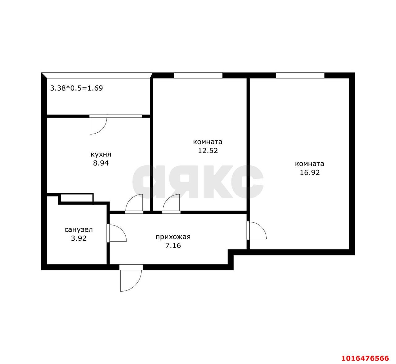 Фото №6: 2-комнатная квартира 52&nbsp;м², 5/16&nbsp;эт. - Краснодар, Прикубанский внутригородской округ, мкр. ЖК Архитектор, ул. Наставников, 14