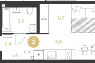 Фото №1: Студия 23 м², 2/9 эт. - Краснодар, мкр. Прикубанский внутригородской округ,