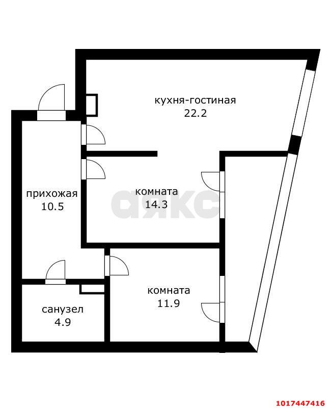 Фото №15: 2-комнатная квартира 71&nbsp;м², 3/25&nbsp;эт. - Краснодар, Карасунский внутригородской округ, мкр. ЖК Сказка Град, ул. имени В.Н. Мачуги, 166к3