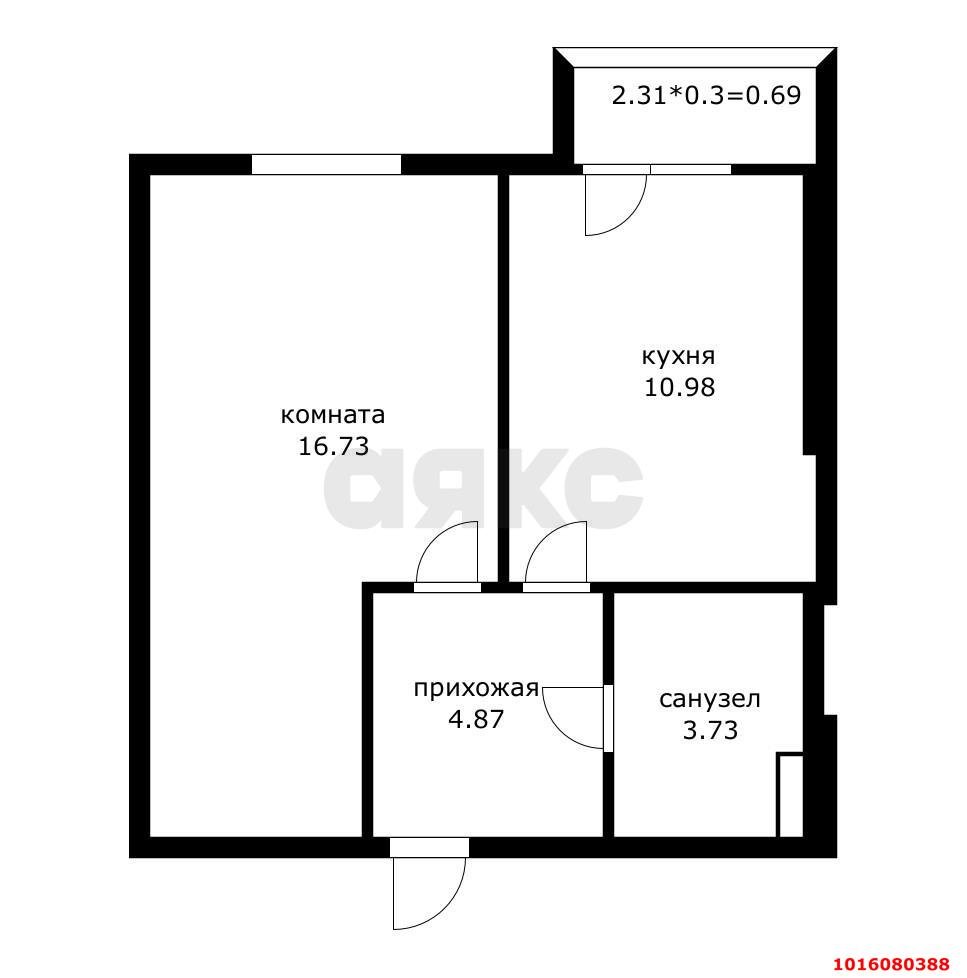 Фото №3: 1-комнатная квартира 37&nbsp;м², 1/3&nbsp;эт. - Краснодар, Прикубанский внутригородской округ, мкр. жилой комплекс Новая Португалия, ул. Лиссабонская, 109к21
