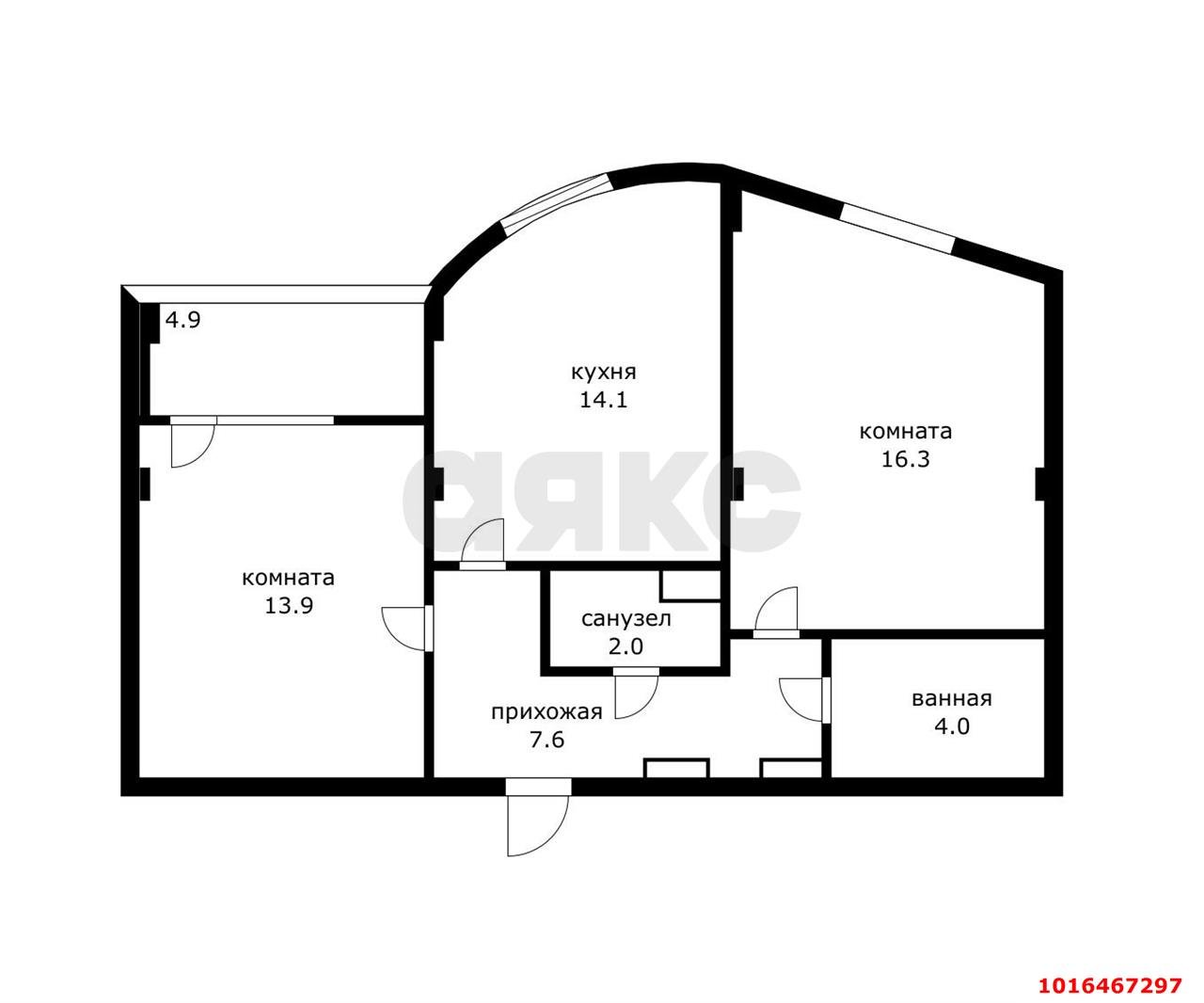 Фото №6: 2-комнатная квартира 57&nbsp;м², 16/16&nbsp;эт. - Краснодар, Прикубанский внутригородской округ, Восточно-Кругликовский, мкр. ЖК Барселона, ул. имени 40-летия Победы, 97