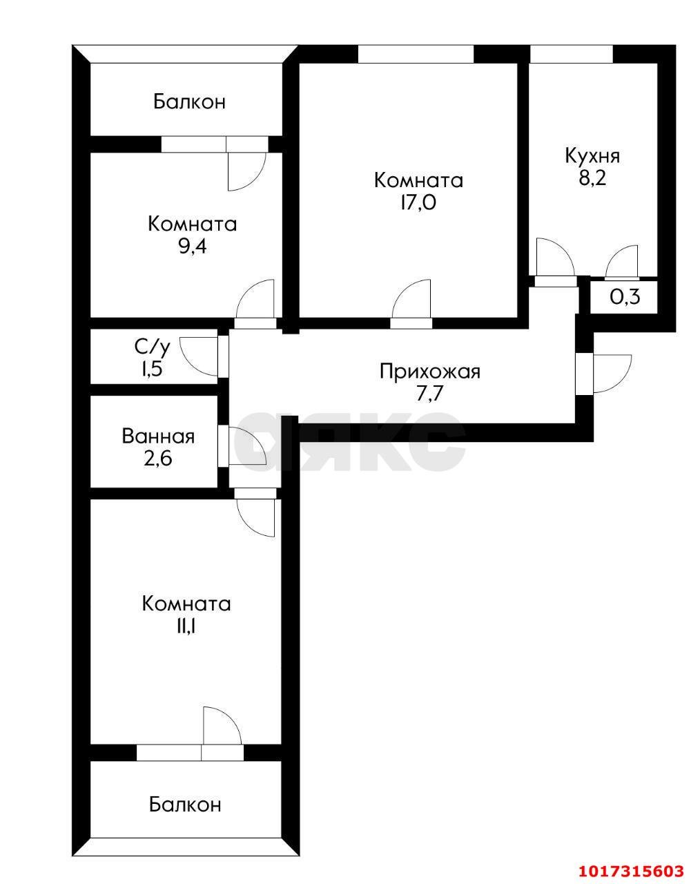 Фото №11: 3-комнатная квартира 66&nbsp;м², 1/9&nbsp;эт. - Краснодар, Центральный внутригородской округ, мкр. Табачная Фабрика, ул. Ипподромная, 49