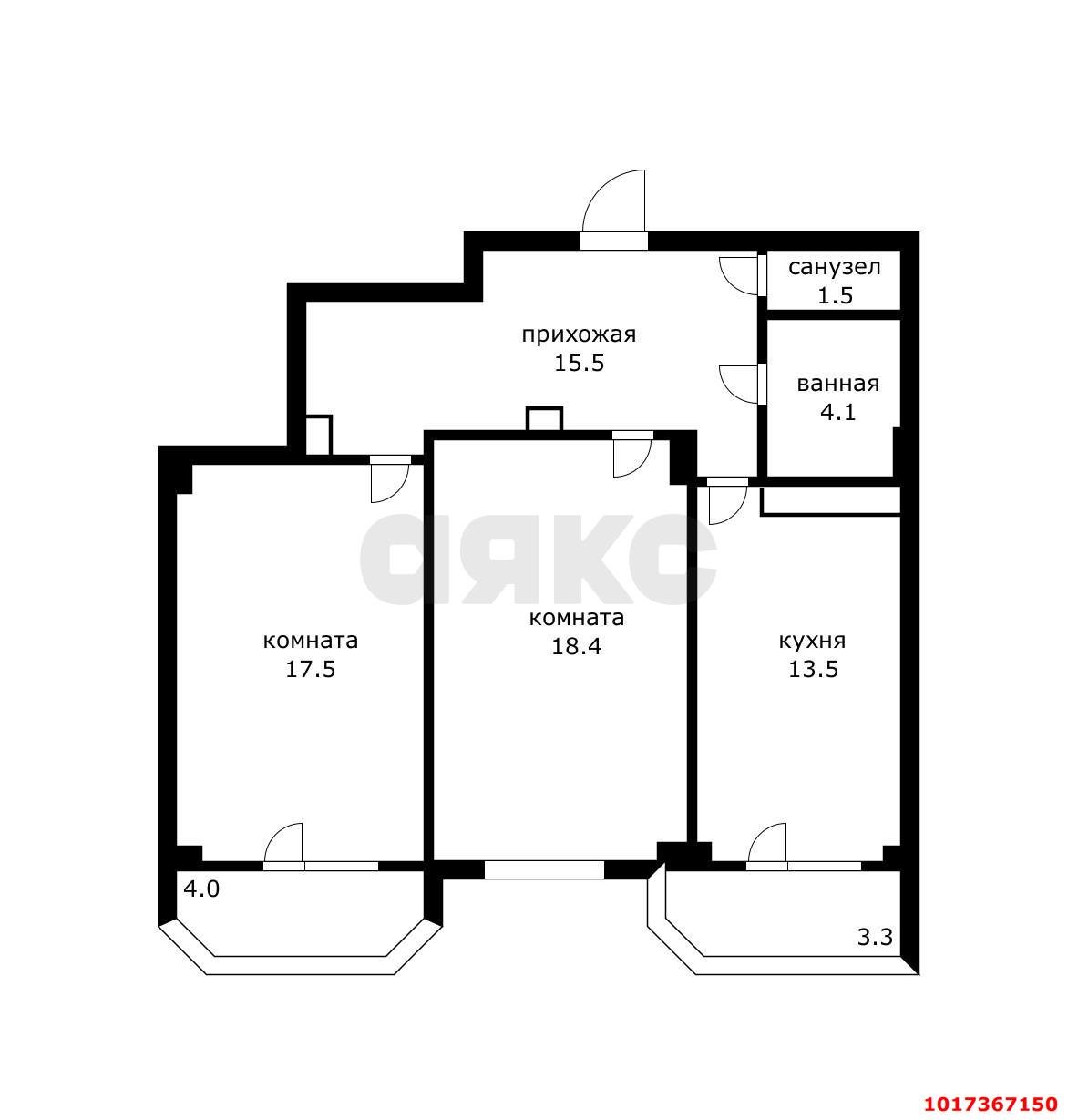 Фото №10: 2-комнатная квартира 78&nbsp;м², 3/17&nbsp;эт. - Краснодар, Прикубанский внутригородской округ, мкр. имени Маршала Жукова, ул. Александра Покрышкина, 4/8