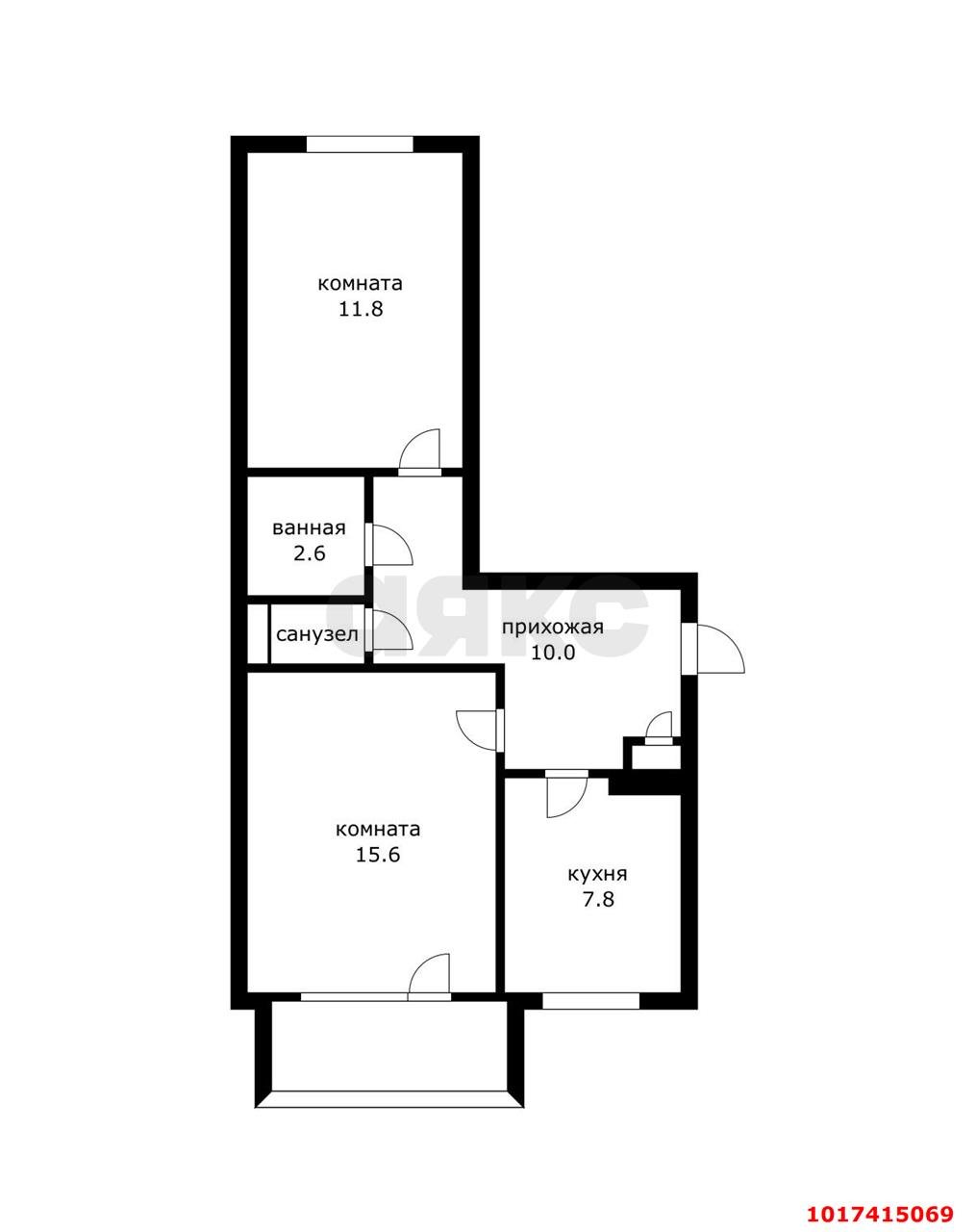 Фото №11: 2-комнатная квартира 53&nbsp;м², 1/5&nbsp;эт. - Яблоновский, ул. Пушкина, 19