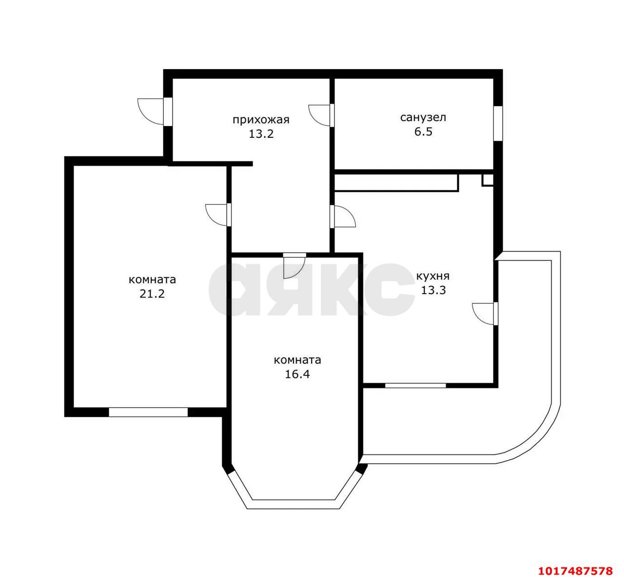 Фото №20: 2-комнатная квартира 70&nbsp;м², 15/17&nbsp;эт. - Краснодар, Карасунский внутригородской округ, мкр. Комсомольский, ул. Тюляева, 2/1