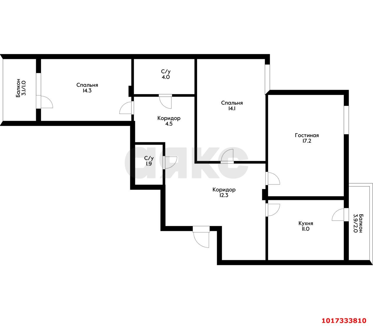 Фото №16: 3-комнатная квартира 80&nbsp;м², 3/19&nbsp;эт. - Краснодар, Прикубанский внутригородской округ, Калинино, мкр. Завод Радиоизмерительных Приборов, пер. Гаражный, 9