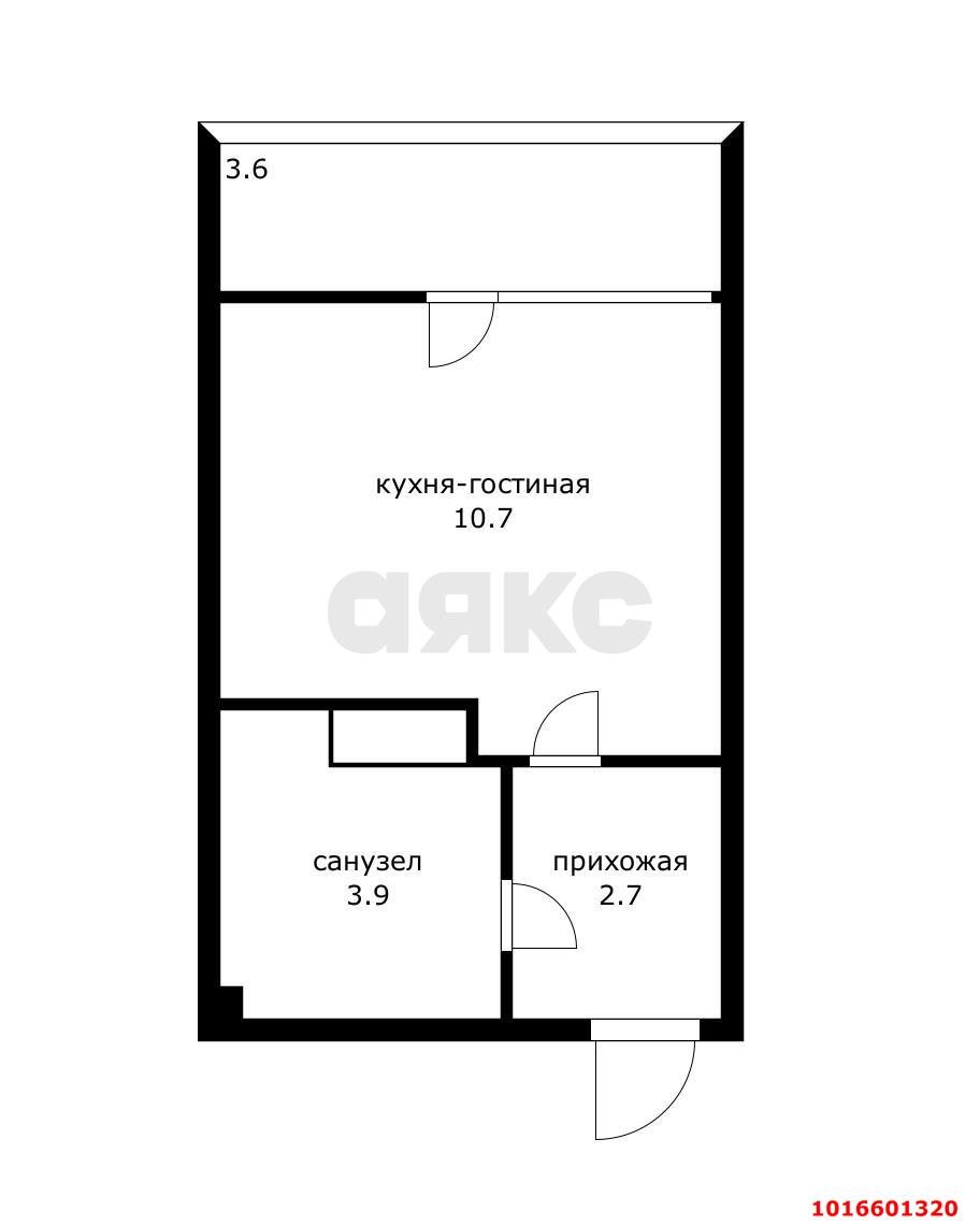 Фото №2: Студия 15&nbsp;м², 15/16&nbsp;эт. - Краснодар, Прикубанский внутригородской округ, мкр. жилой комплекс Самолёт-3, ул. Ивана Беличенко, 87