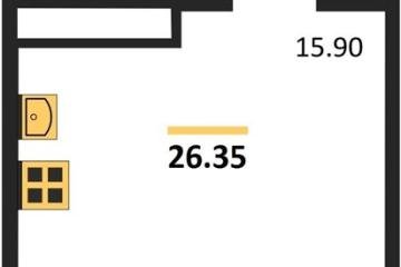 Фото №1: Студия 26 м², 22/24 эт. - Краснодар, мкр. ЖК Все Свои Вип, ул. Колхозная, 5/2к1