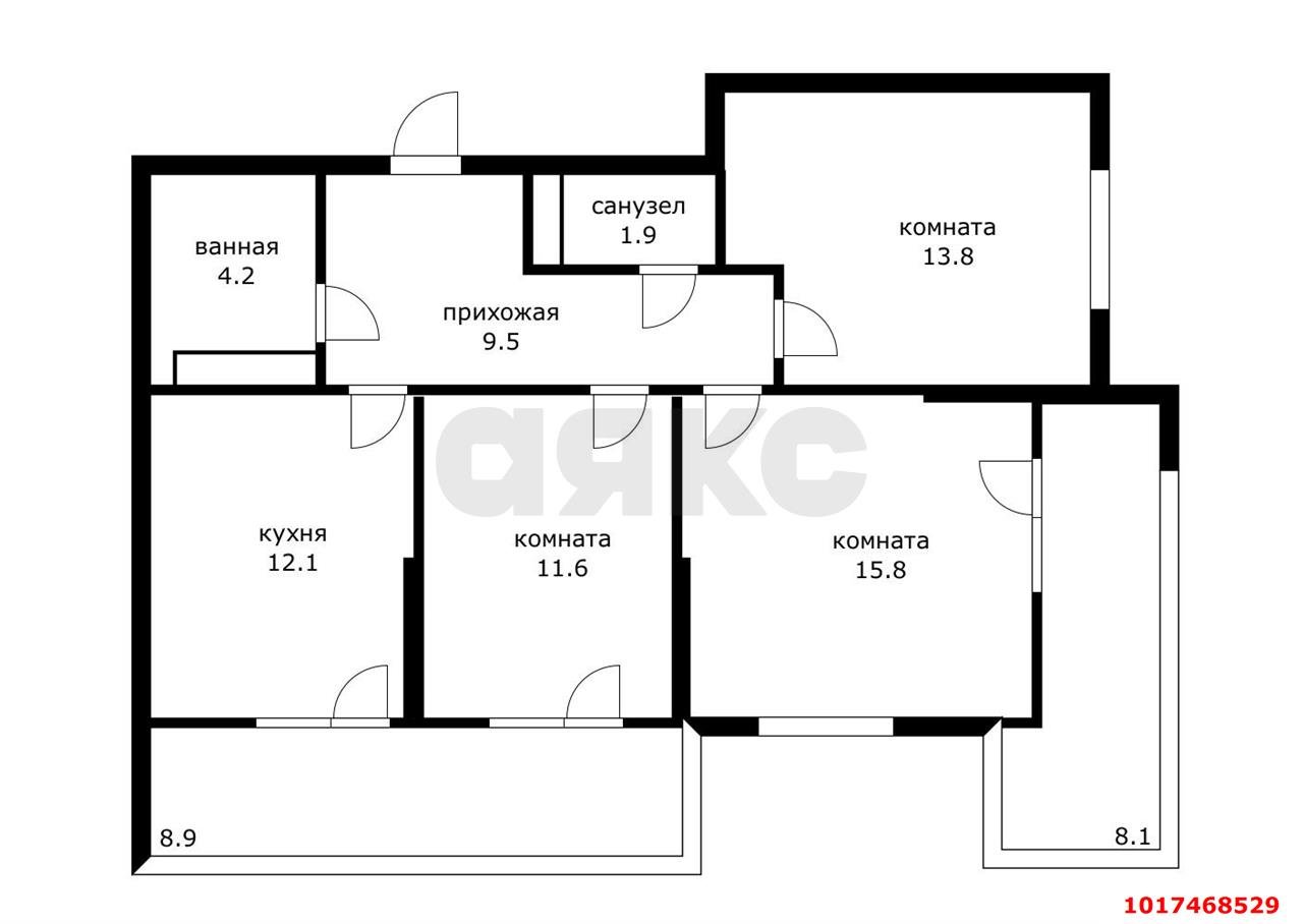 Фото №1: 3-комнатная квартира 68&nbsp;м², 7/23&nbsp;эт. - Краснодар, Прикубанский внутригородской округ, мкр. жилой комплекс Отражение, ул. Конгрессная, 41
