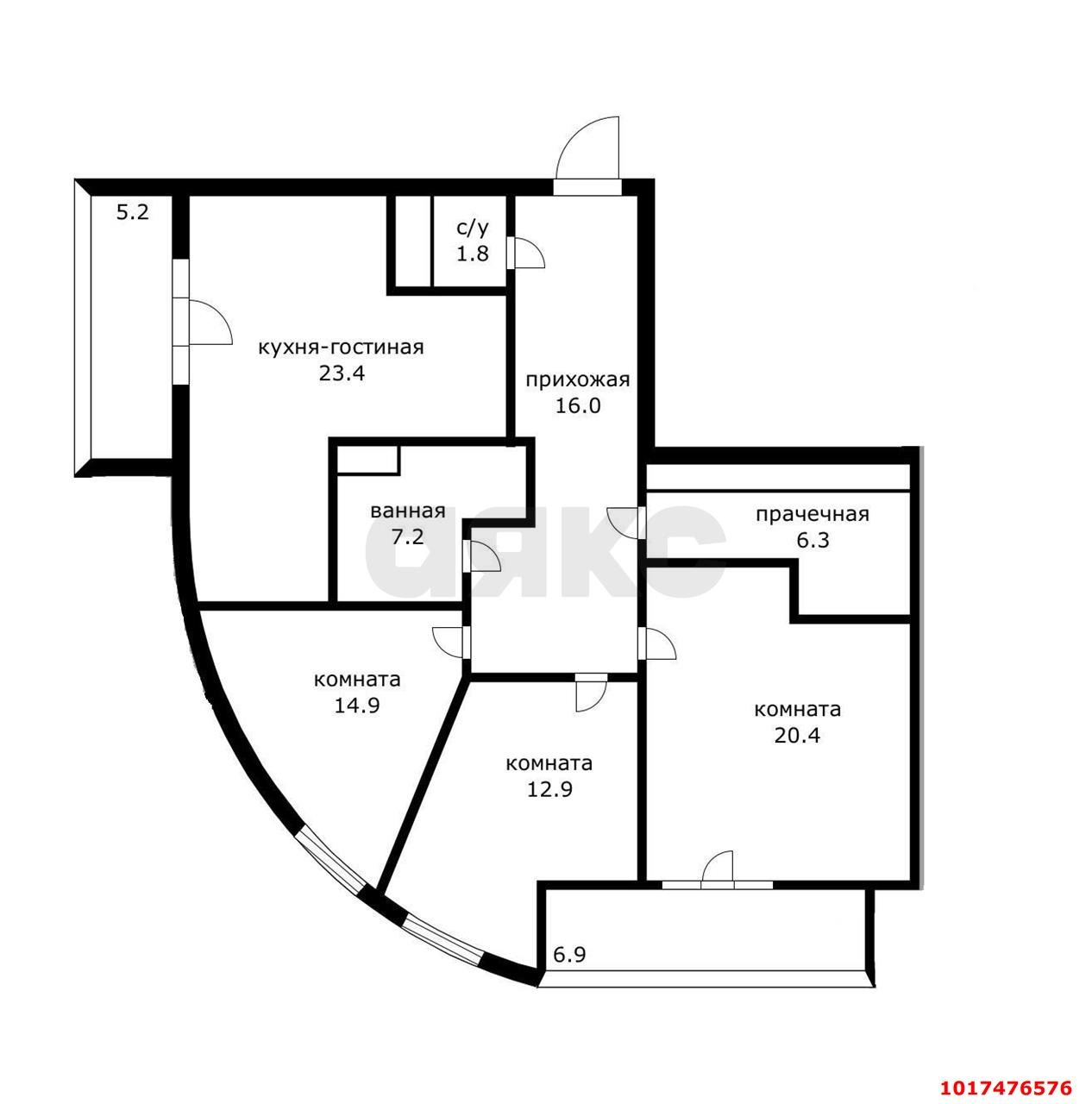 Фото №20: 3-комнатная квартира 102&nbsp;м², 6/6&nbsp;эт. - Краснодар, Прикубанский внутригородской округ, мкр. Немецкая Деревня, ул. Берлинская, 5