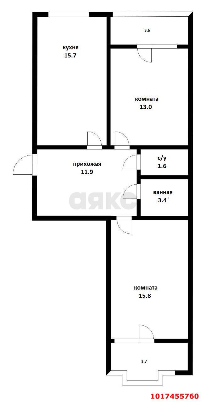 Фото №9: 2-комнатная квартира 61&nbsp;м², 4/25&nbsp;эт. - Краснодар, Прикубанский внутригородской округ, Круглик, жилой комплекс Сердце, мкр. Школьный, ул. Школьная, 1