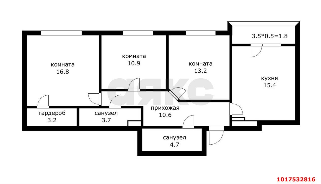 Фото №1: 3-комнатная квартира 79&nbsp;м², 3/24&nbsp;эт. - Краснодар, Центральный внутригородской округ, Табачная Фабрика, мкр. ЖК Все Свои Вип, ул. Колхозная, 5/2