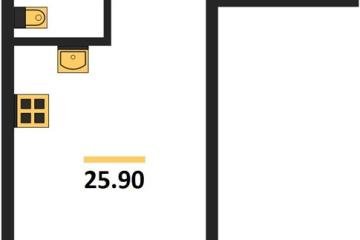 Фото №1: Студия 25 м², 2/9 эт. - Краснодар, мкр. Парк Победы,