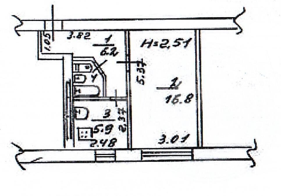 Фото №8: 1-комнатная квартира 31&nbsp;м², 2/5&nbsp;эт. - Мариуполь, р. Жовтневый, пр-кт Ленина, 66/39