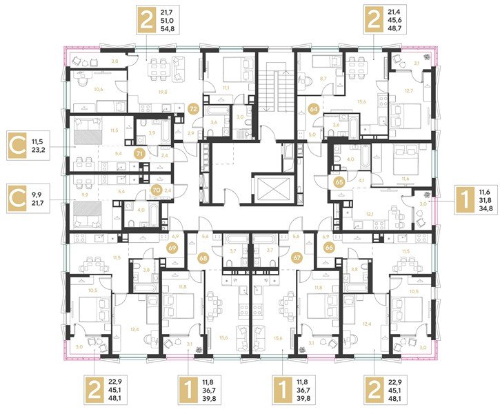 Фото №8: Студия 23&nbsp;м², 5/9&nbsp;эт. - Краснодар, мкр. Прикубанский внутригородской округ