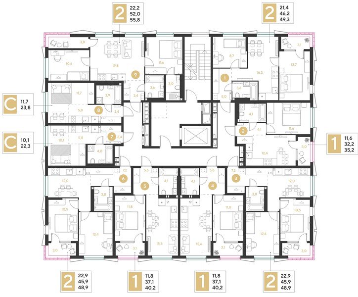 Фото №8: Студия 22&nbsp;м², 2/9&nbsp;эт. - Краснодар, мкр. Прикубанский внутригородской округ