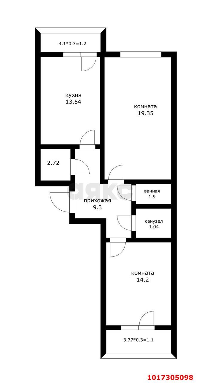 Фото №9: 2-комнатная квартира 68&nbsp;м², 15/19&nbsp;эт. - Краснодар, Прикубанский внутригородской округ, мкр. Молодёжный, ул. Дубравная, 1